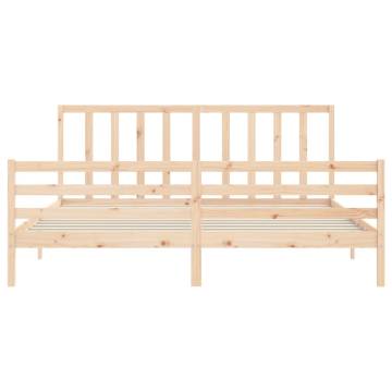 Super King Size Solid Wood Bed Frame with Headboard