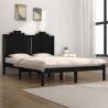 Bed Frame Black Solid Wood Pine 120x190 cm Small Double Colour black Size 120 x 190 cm 