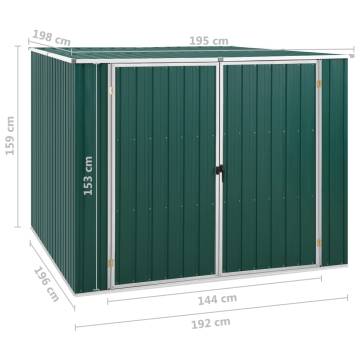 Durable Green Garden Shed 195x198 cm - Galvanised Steel