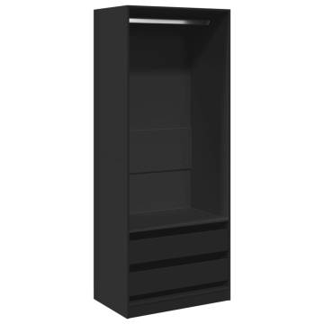 Wardrobe Black 80x50x200 cm | Stylish Engineered Wood Storage