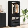 Wardrobe Black 80x50x200 cm | Stylish Engineered Wood Storage