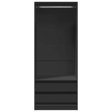 Wardrobe Black 80x50x200 cm | Stylish Engineered Wood Storage