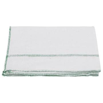 Floor Cloths 50 pcs White with Green Stripes - Durable & Absorbent