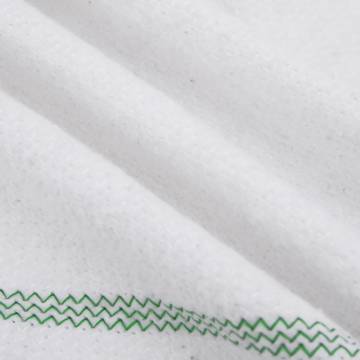 Floor Cloths 50 pcs White with Green Stripes - Durable & Absorbent