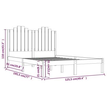 Black Solid Wood Pine Bed Frame 120x190 cm - Hipomarket