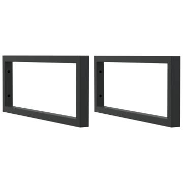 Shelf Brackets for Washbasin - 2 pcs Black Steel | HipoMarket