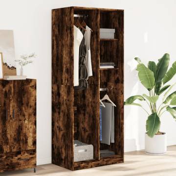 Wardrobe Smoked Oak 80x50x200 cm - Stylish & Durable Storage