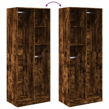 Wardrobe Smoked Oak 80x50x200 cm - Stylish & Durable Storage