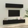  4 Piece TV Cabinet Set Black Engineered Wood Colour black Quantity in Package 4 Width 80 cm 