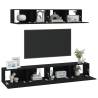 4 Piece Black TV Cabinet Set - Stylish & Practical Design