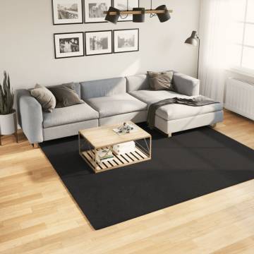 HUARTE Short Pile Soft Washable Black Rug 240x240 cm