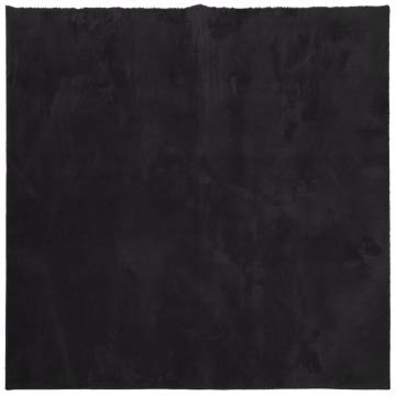 HUARTE Short Pile Soft Washable Black Rug 240x240 cm