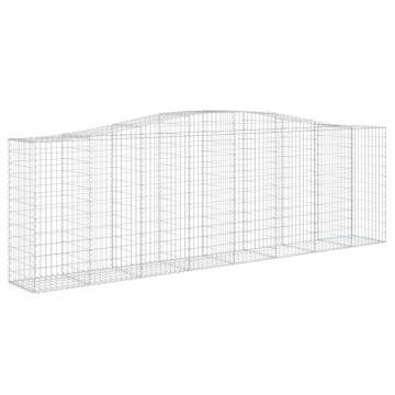 Arched Gabion Baskets - 5 pcs Galvanised Iron | HipoMarket