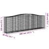 Arched Gabion Baskets - 5 pcs Galvanised Iron | HipoMarket