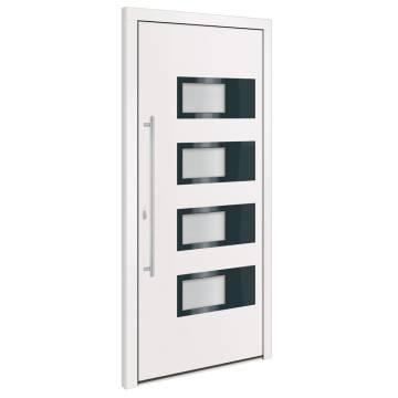 Front Door White 100x210 cm - Aluminium & PVC | HipoMarket