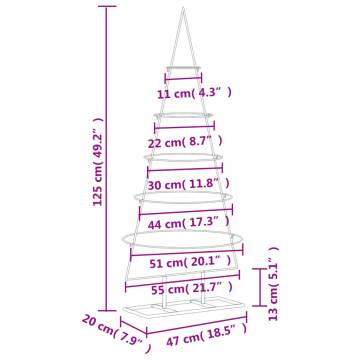 Black Metal Christmas Tree - 125 cm | Hipomarket UK