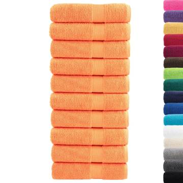 Premium Hand Towels SOLUND - Soft 100% Cotton - 10 pcs Orange