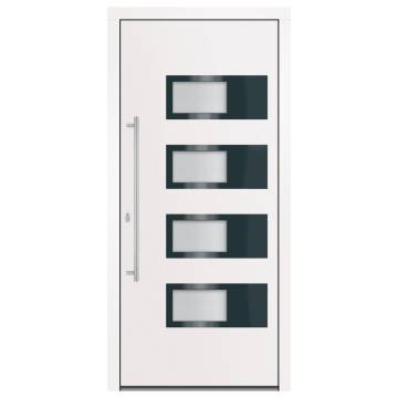 Front Door White 100x210 cm - Aluminium & PVC | HipoMarket