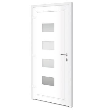 Front Door White 100x210 cm - Aluminium & PVC | HipoMarket