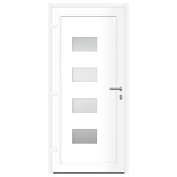 Front Door White 100x210 cm - Aluminium & PVC | HipoMarket