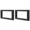 Black Rectangular Shelf Brackets for Washbasin - 2 Pcs