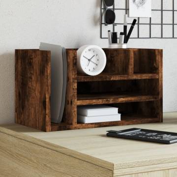 Desk Organiser Smoked Oak - Stylish Storage Solution