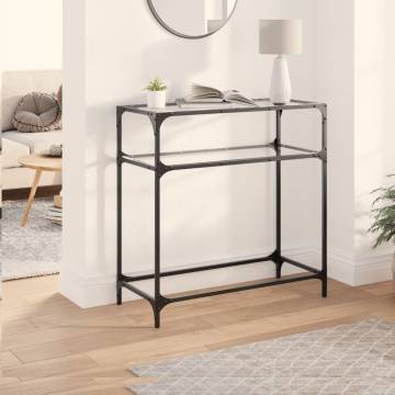 Stylish Console Table with Glass Top - 80x35x81 cm Steel