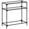 Stylish Console Table with Glass Top - 80x35x81 cm Steel