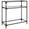 Stylish Console Table with Glass Top - 80x35x81 cm Steel