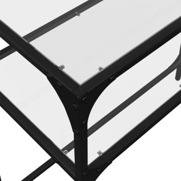 Stylish Console Table with Glass Top - 80x35x81 cm Steel