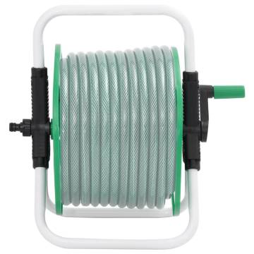 Free Standing Green Hose Reel - 45m 12 Hose Steel Storage