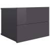 High Gloss Grey Bedside Cabinet - Stylish Storage Solution