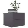 High Gloss Grey Bedside Cabinet - Stylish Storage Solution