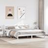  Bed Frame with Headboard White 200x200 cm Solid Wood Pine Colour white Size 200 x 200 cm 