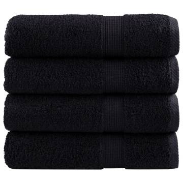 Premium Shower Towels SOLUND 4 pcs - Soft & Absorbent Black