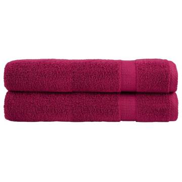 Premium SOLUND Towels 2pcs Bordeaux 100x200cm - Soft & Absorbent