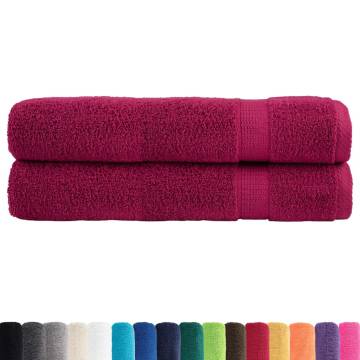 Premium SOLUND Towels 2pcs Bordeaux 100x200cm - Soft & Absorbent