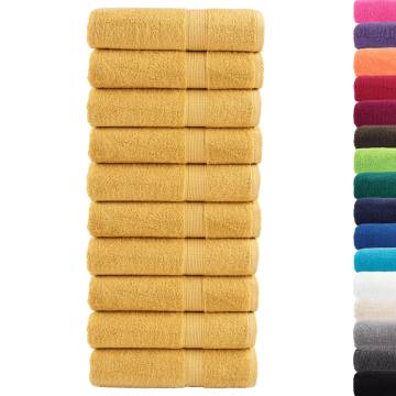 Premium Bath Towels SOLUND - 10pcs Gold 100x150cm 600gsm