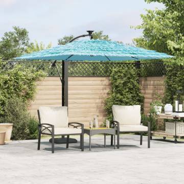 Garden Parasol with Steel Pole Blue - 246x246 cm Umbrella