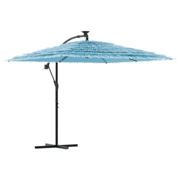 Garden Parasol with Steel Pole Blue - 246x246 cm Umbrella