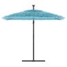 Garden Parasol with Steel Pole Blue - 246x246 cm Umbrella