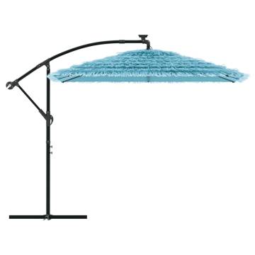 Garden Parasol with Steel Pole Blue - 246x246 cm Umbrella