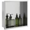 Shower Niche Brushed Silver - Stainless Steel 32x32x9 cm | HipoMarket