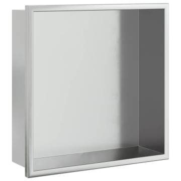 Shower Niche Brushed Silver - Stainless Steel 32x32x9 cm | HipoMarket