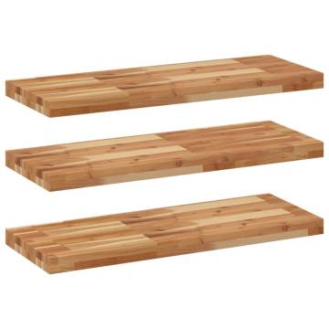 Floating Shelves 3 pcs - Solid Acacia Wood 80x30x4 cm