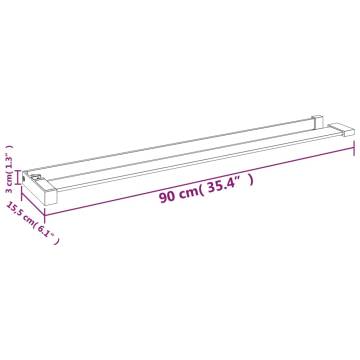 Shower Shelf for Walk-in Shower Wall Chrome - 90 cm Aluminium