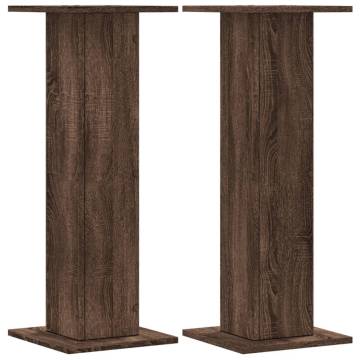 Speaker Stands 2 pcs Brown Oak - 30x30x80 cm | HipoMarket UK