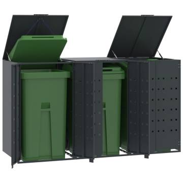 Wheelie Bin Storage for 3 Bins - Durable Anthracite Steel