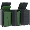  Wheelie Bin Storage for 3 Bins Anthracite 207x79x117 cm Steel Colour anthracite Number of bins 3 