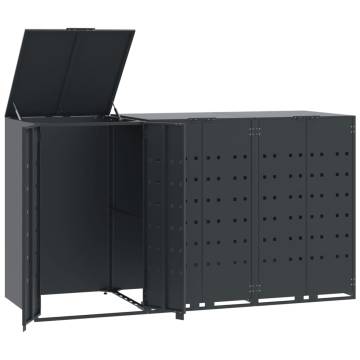 Wheelie Bin Storage for 3 Bins - Durable Anthracite Steel